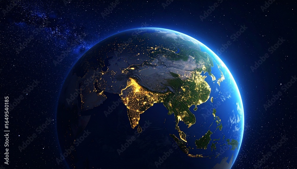 Fototapeta premium Earth and City Lights