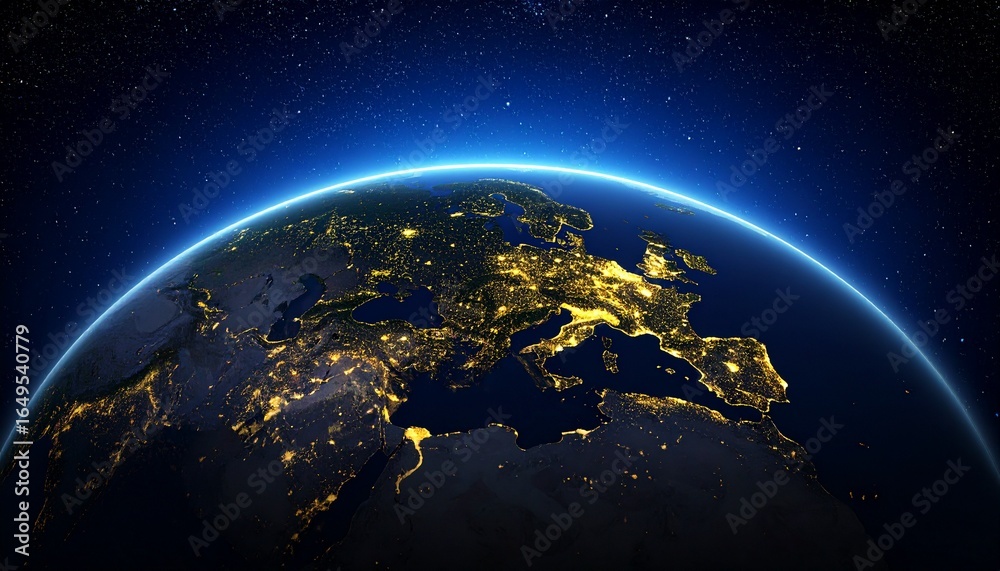 Obraz premium Earth and City Lights