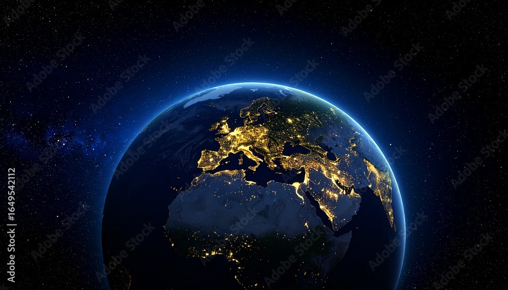 Obraz premium Earth and City Lights