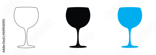 Empty wine glass icon vector isolated on white background