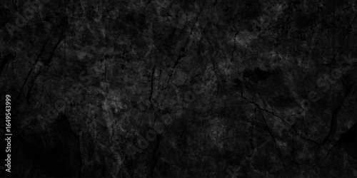 Abstract black wall texture for pattern background, well use as back drop black gradient frame, dirty dark raw cement wall texture and background, wide panorama picture black wall texture.