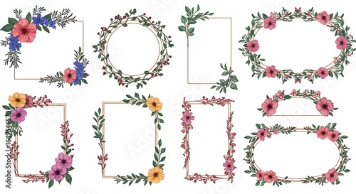 Wallpaper Mural Floral Frames: A Botanical Collection Torontodigital.ca