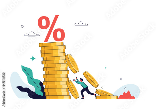 Financial crisis and economic downturn impacting personal savings and investments demonstrating economic instability and uncertainty