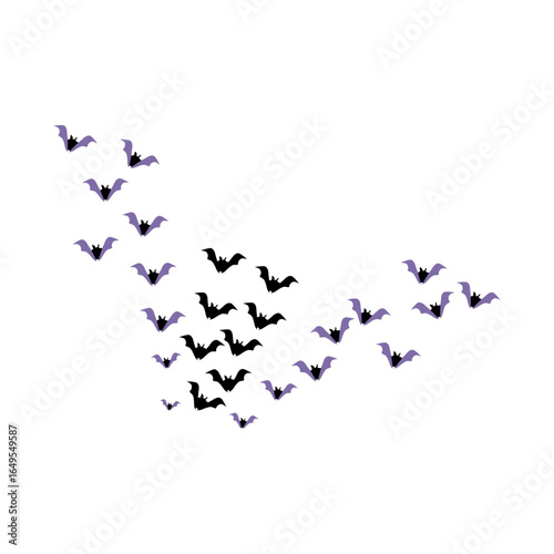 small bat pattern forming flying bats as Halloween Party Poster background