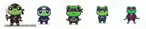 cute vector of a frog in a ninja costume