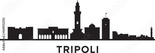 Tripoli Libya Skyline Silhouette Vector Illustration Landmark Travel Destination Architecture