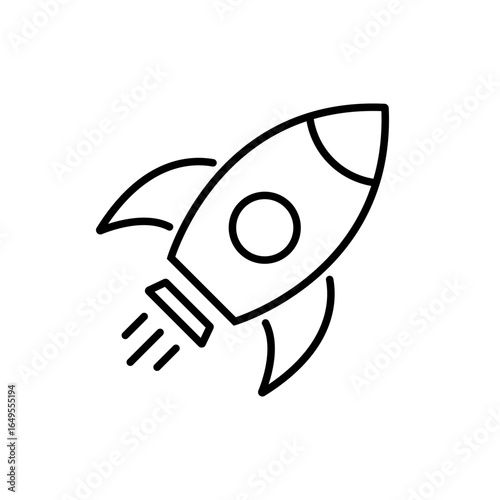 Rocket icon. Simple outline rocket signs set. Rocket launched icon.