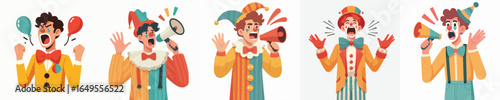 screaming clown character vector