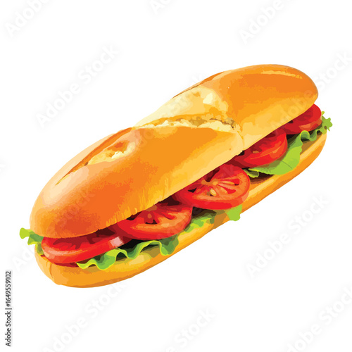 sandwich on white background