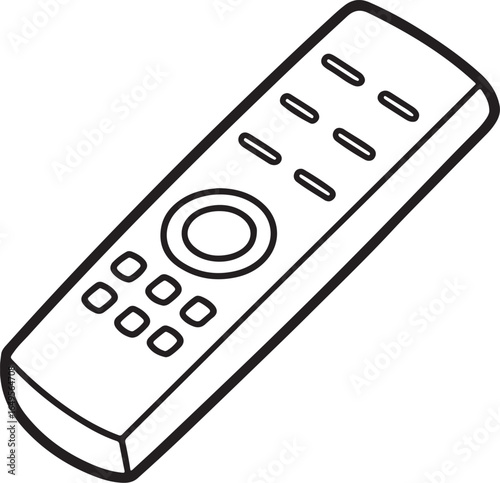 remote control line art, coloring book page line art drawing, vector and illustration