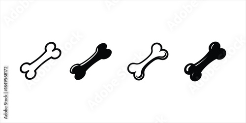 dog bone vector hand drawn illustration on white background, silhouette vector dog bone.