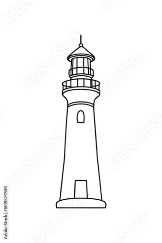 Minimalist line drawing a lighthouse a beacon maritime