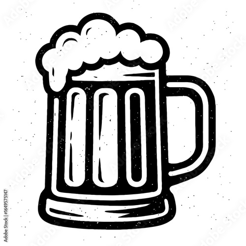 Grungy Vector Illustration of a Beer Mug