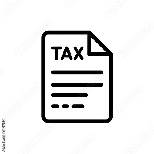 Tax Document Icon Depicts Financial Information, Payments, and Obligations Related to Taxation and Revenue