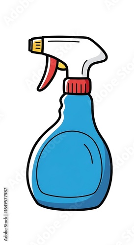 Colorful illustration of a spray bottle.