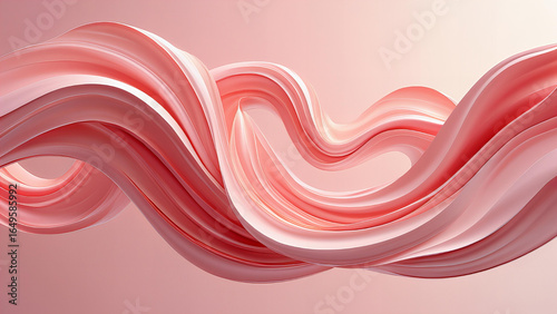 Abstract flowing wave of pink and rose gold liquid paint