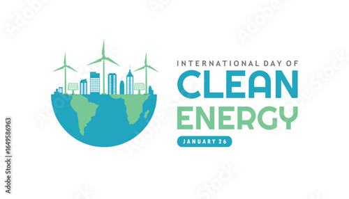 international day of clean energy flat concept vector design