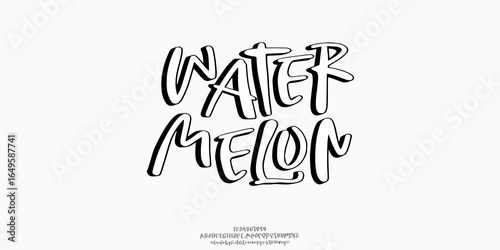 Water Melon is a playful teo tone display font with a relaxe  texture. Perfect for ice-cream branding, dessert packaging, kids’ posters, retro signage, and fun food-themed designs.