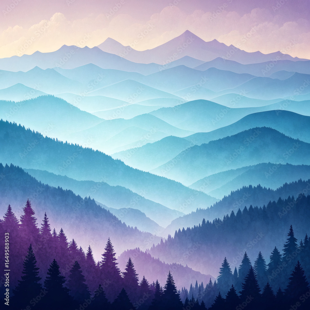 Obraz premium mountain landscape with fog