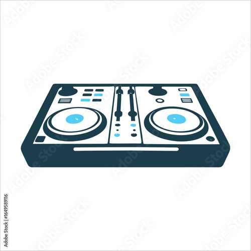 Minimalist DJ Mixer Deck Vector Illustration Virtual DJ Deck Floating controls minimalist knobs