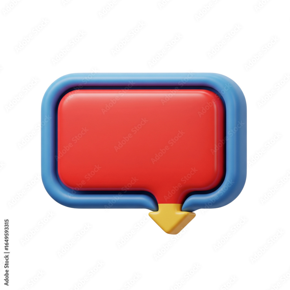 Naklejka premium Red speech bubble isolated on transparent background