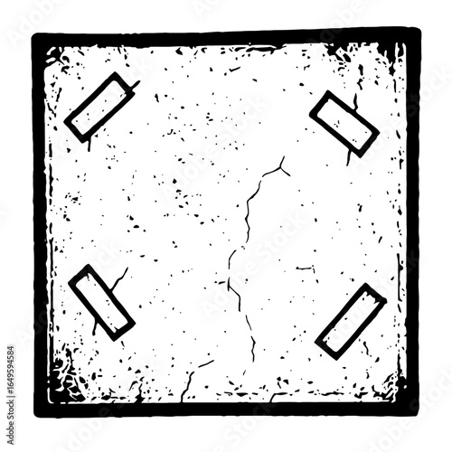 Grungy Concrete Slab with Cracks - Distressed Urban Vector Graphic