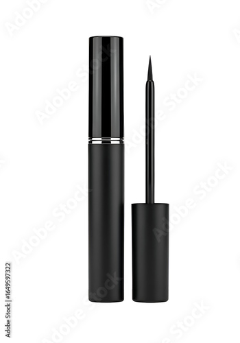 Wallpaper Mural Black Liquid Eyeliner with Applicator Brush on Dark Background. Torontodigital.ca