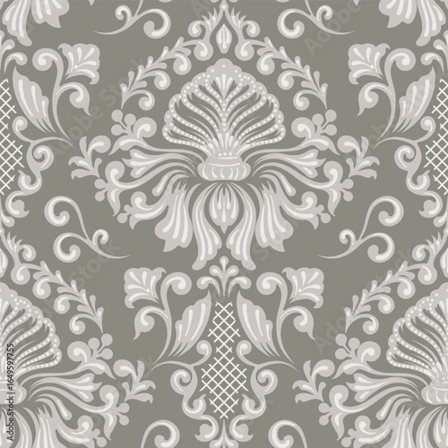 Damask modern seamless pattern element. Vintage classical old fashioned damask ornament, seamless texture for wallpapers, textile.