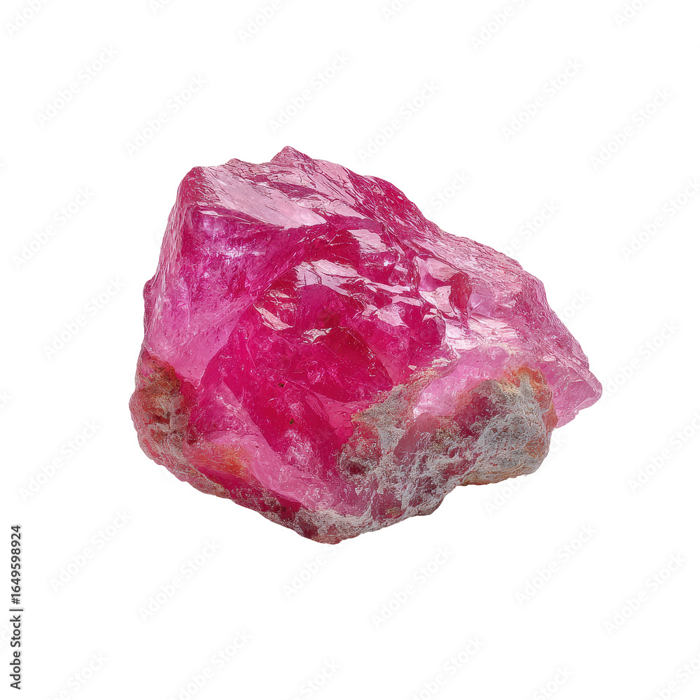 Fototapeta premium A pink stone, isolated on transparent background