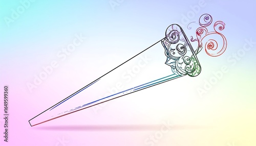 Ornate smoking implement with decorative swirls.