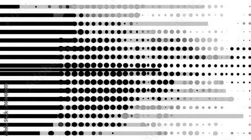 Abstract design with horizontal lines and dotted patterns.