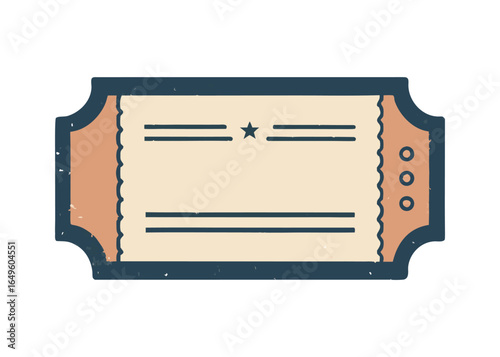 Old train ticket stub vintage vector sketch