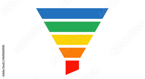 Colorful funnel illustration on a white background silhouette