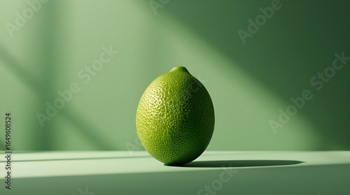 Lime on a green background, Fresh green lime