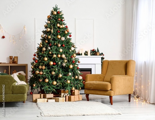 Christmas tree in living room decor