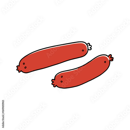 Sausage illustration of 2 sausages