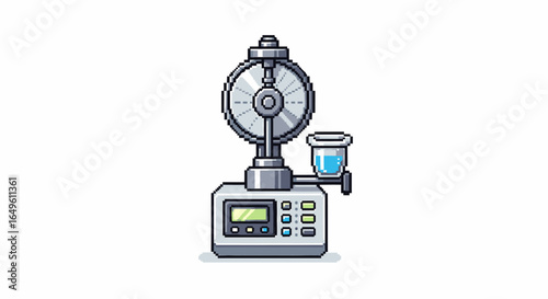 Pixelated Analytical Instrument A Detailed Digital Illustration of Precision