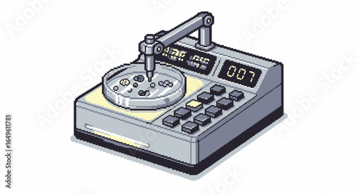 Automated Lab Machine Pixel Art Illustration for Science and Research