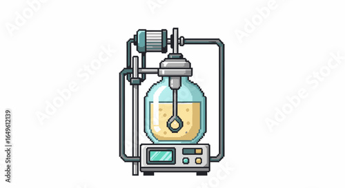 Vintage Lab A Pixel Art Illustration of Scientific Equipment