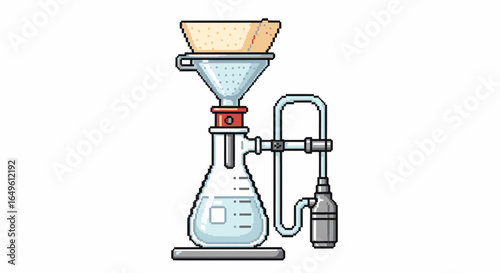 Laboratory Filtration Setup Illustration Separating Mixtures with Precision