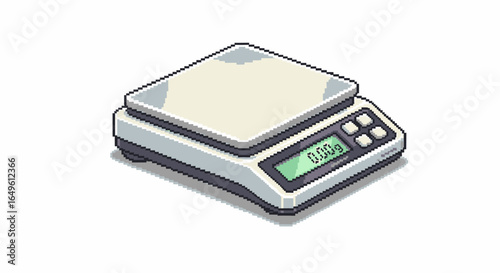 Digital Scale Pixel Art Precision Measurement Tool Illustration in Clean, Vector Style