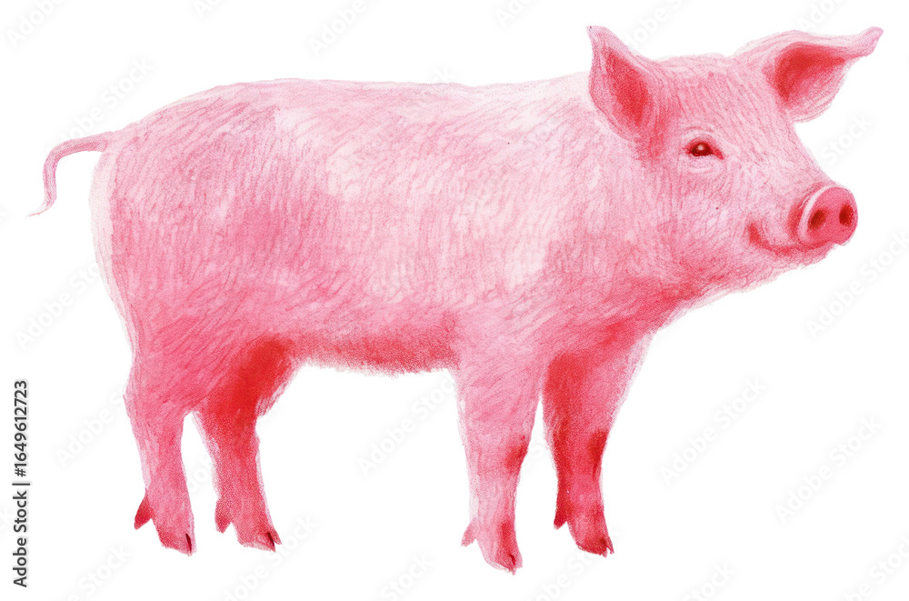 Fototapeta premium PNG Pig drawing mammal animal.