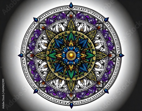 Ornate mandala design with intricate details.