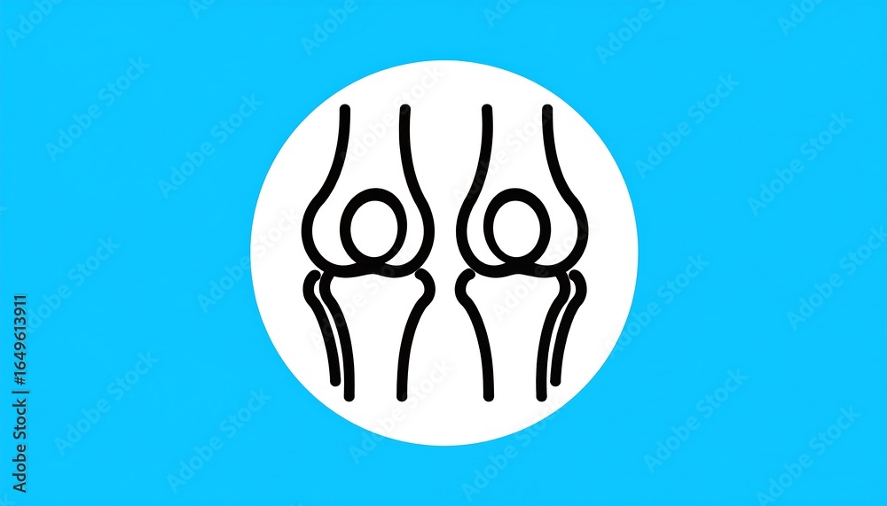 Obraz premium Outline illustration of two human knees.
