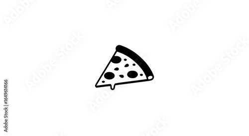 Slice of pizza minimalist black and white icon