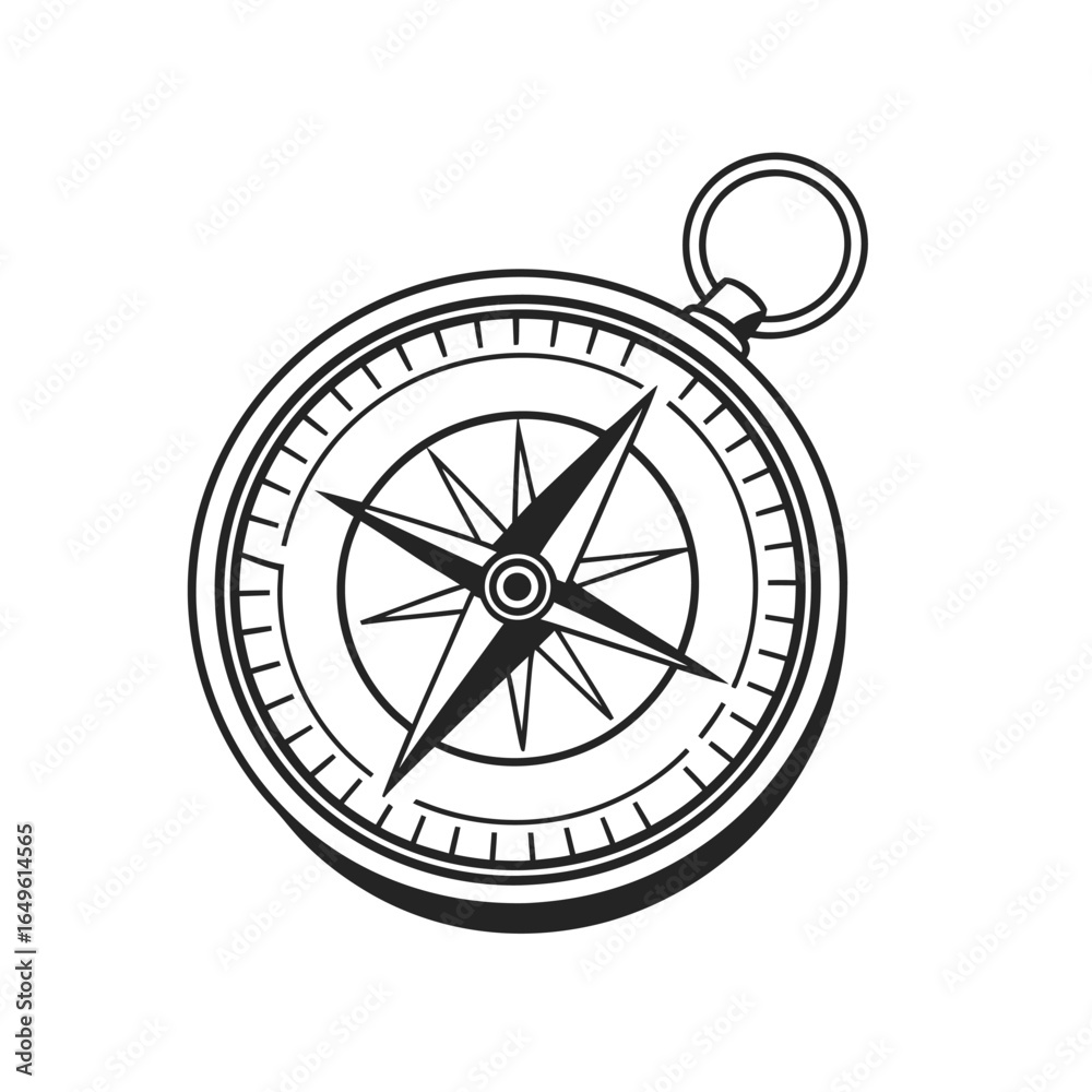 Fototapeta premium Qibla Direction Compass – Islamic Navigation Symbol Vector Design