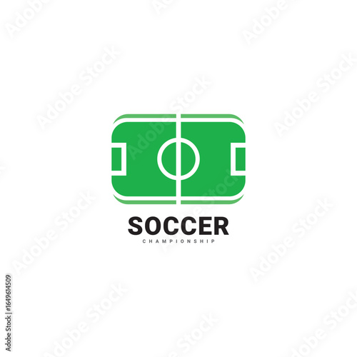 Football soccer field logo. Editable vector logo design.