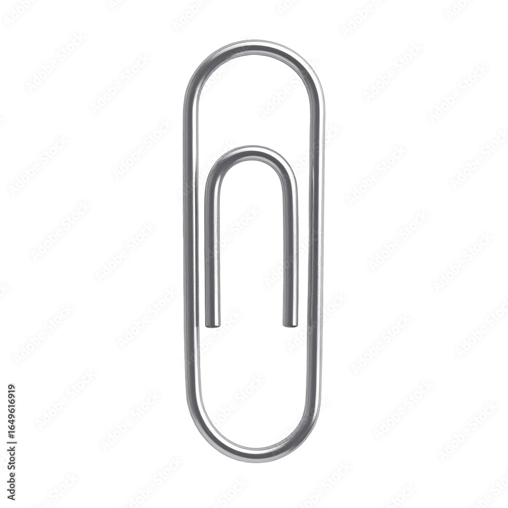 Silver paperclip isolated object Silver paperclip isolated object