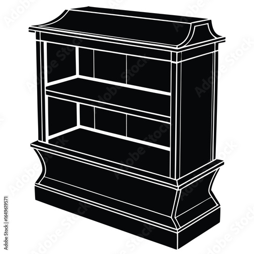 Modern retail display shelf silhouette for store fixtures