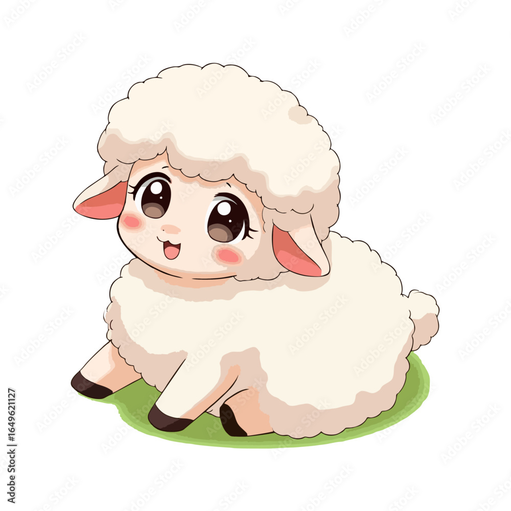 Obraz premium Cute Baby Sheep Clipart 05